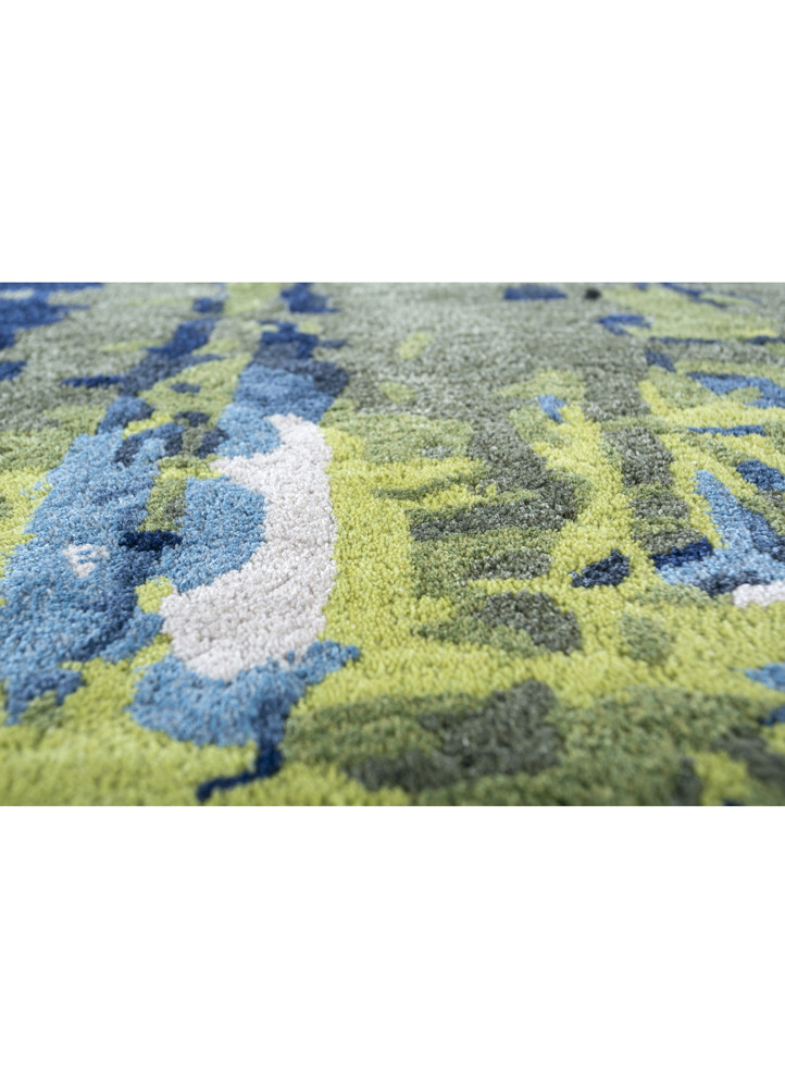 genesis blue wool and viscose hand tufted Rug - CloseUp genesis blue wool and viscose hand tufted Rug - CloseUp